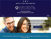 Tablet Screenshot of ivorydentaljacksonville.com